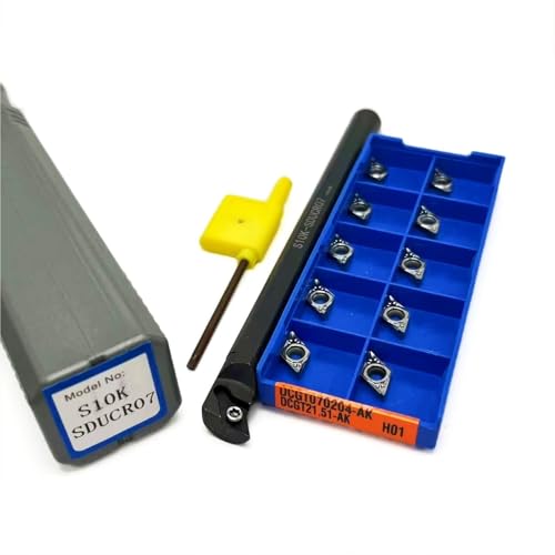 1 stücke S08K-SDUCR07 S10K-SDUCR S12M-SDUCR S14N-SDUCR S16Q-SDUCR Hartmetall Wende Bohrstange Drehen Werkzeug Halter + 10 stücke DCMT070204 Einsatz(S10K-SDUCR07-AK H01) von TAOMENJS
