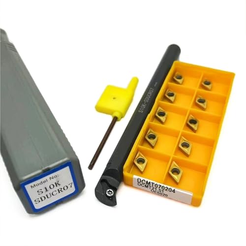 1 stücke S08K-SDUCR07 S10K-SDUCR S12M-SDUCR S14N-SDUCR S16Q-SDUCR Hartmetall Wende Bohrstange Drehen Werkzeug Halter + 10 stücke DCMT070204 Einsatz(S10K-SDUCR07-UE6020) von TAOMENJS