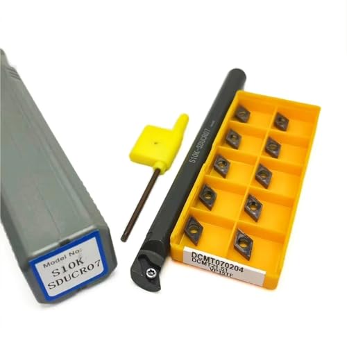 1 stücke S08K-SDUCR07 S10K-SDUCR S12M-SDUCR S14N-SDUCR S16Q-SDUCR Hartmetall Wende Bohrstange Drehen Werkzeug Halter + 10 stücke DCMT070204 Einsatz(S10K-SDUCR07-VP15TF) von TAOMENJS