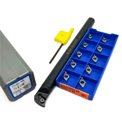 1 stücke S08K-SDUCR07 S10K-SDUCR S12M-SDUCR S14N-SDUCR S16Q-SDUCR Hartmetall Wende Bohrstange Drehen Werkzeug Halter + 10 stücke DCMT070204 Einsatz(S12M-SDUCR07-AK H01) von TAOMENJS
