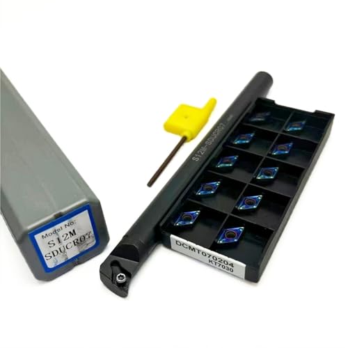1 stücke S08K-SDUCR07 S10K-SDUCR S12M-SDUCR S14N-SDUCR S16Q-SDUCR Hartmetall Wende Bohrstange Drehen Werkzeug Halter + 10 stücke DCMT070204 Einsatz(S12M-SDUCR07-KT7030) von TAOMENJS