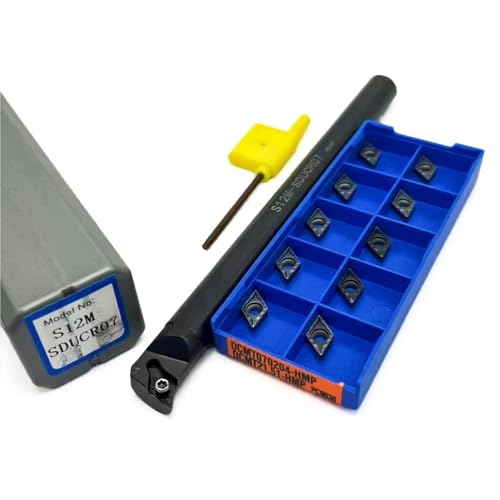 1 stücke S08K-SDUCR07 S10K-SDUCR S12M-SDUCR S14N-SDUCR S16Q-SDUCR Hartmetall Wende Bohrstange Drehen Werkzeug Halter + 10 stücke DCMT070204 Einsatz(S12M-SDUCR07-PC9030) von TAOMENJS