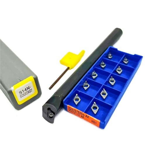 1 stücke S08K-SDUCR07 S10K-SDUCR S12M-SDUCR S14N-SDUCR S16Q-SDUCR Hartmetall Wende Bohrstange Drehen Werkzeug Halter + 10 stücke DCMT070204 Einsatz(S14N-SDUCR07-AK H01) von TAOMENJS