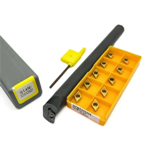 1 stücke S08K-SDUCR07 S10K-SDUCR S12M-SDUCR S14N-SDUCR S16Q-SDUCR Hartmetall Wende Bohrstange Drehen Werkzeug Halter + 10 stücke DCMT070204 Einsatz(S14N-SDUCR07-UE6020) von TAOMENJS