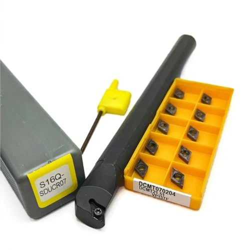 1 stücke S08K-SDUCR07 S10K-SDUCR S12M-SDUCR S14N-SDUCR S16Q-SDUCR Hartmetall Wende Bohrstange Drehen Werkzeug Halter + 10 stücke DCMT070204 Einsatz(S16Q-SDUCR07-VP15TF) von TAOMENJS