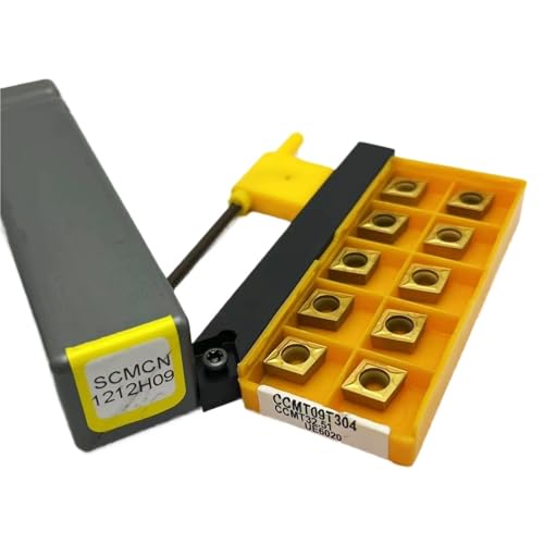 1 stücke SCMCN1212H09 SCMCN1616H09 SCMCN2020K09 SCMCN2525M09 Wende Drehmaschine Drehen Werkzeug Halter + 10 stücke CCMT09T304 Hartmetall Einsätze(SCMCN1212H09-UE6020) von TAOMENJS