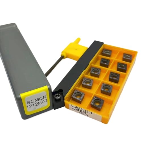 1 stücke SCMCN1212H09 SCMCN1616H09 SCMCN2020K09 SCMCN2525M09 Wende Drehmaschine Drehen Werkzeug Halter + 10 stücke CCMT09T304 Hartmetall Einsätze(SCMCN1212H09-VP15TF) von TAOMENJS