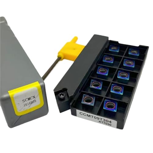 1 stücke SCMCN1212H09 SCMCN1616H09 SCMCN2020K09 SCMCN2525M09 Wende Drehmaschine Drehen Werkzeug Halter + 10 stücke CCMT09T304 Hartmetall Einsätze(SCMCN1616H09-KT7030) von TAOMENJS