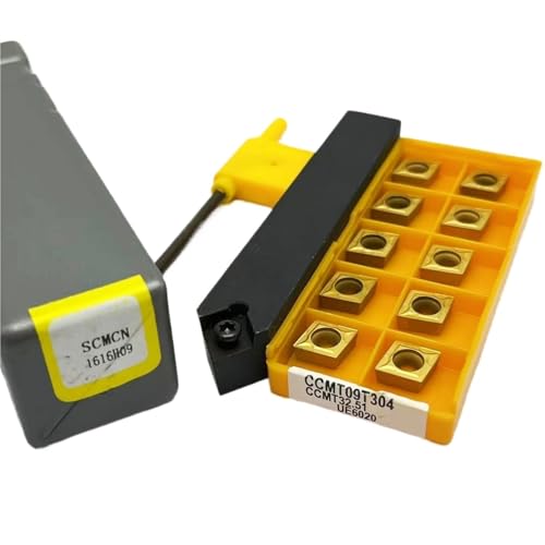 1 stücke SCMCN1212H09 SCMCN1616H09 SCMCN2020K09 SCMCN2525M09 Wende Drehmaschine Drehen Werkzeug Halter + 10 stücke CCMT09T304 Hartmetall Einsätze(SCMCN1616H09-UE6020) von TAOMENJS