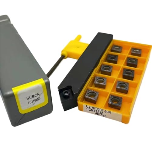 1 stücke SCMCN1212H09 SCMCN1616H09 SCMCN2020K09 SCMCN2525M09 Wende Drehmaschine Drehen Werkzeug Halter + 10 stücke CCMT09T304 Hartmetall Einsätze(SCMCN1616H09-VP15TF) von TAOMENJS