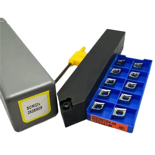 1 stücke SCMCN1212H09 SCMCN1616H09 SCMCN2020K09 SCMCN2525M09 Wende Drehmaschine Drehen Werkzeug Halter + 10 stücke CCMT09T304 Hartmetall Einsätze(SCMCN2525M09-AK H01) von TAOMENJS