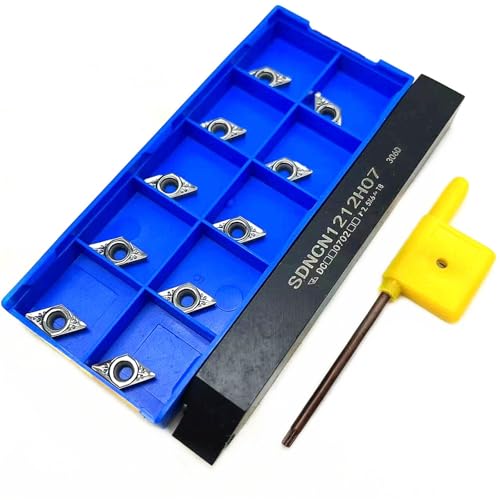 1 stücke SDNCN1010H07 SDNCN1212H07 SDNCN161H07 Wende Drehmaschine Hartmetall Drehen Werkzeug Halter Mit 10 stücke DCMT070204 Hartmetall Einsätze(SDNCN1212H07,DCGT070204 AK H01) von TAOMENJS