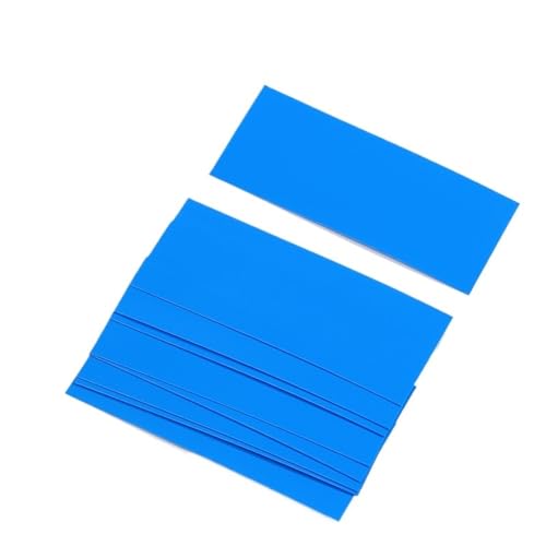 20/50/100 Stück blaue Batterie-Wrap-PVC-Schrumpfschlauch, flache Breite 28,5 mm, Länge 70 mm, Isolier-Schrumpfschlauch(Blue,100Pcs) von TAOMENJS