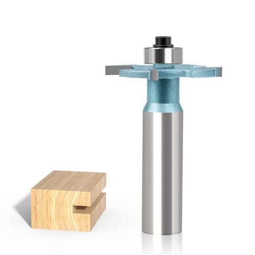 Biscuit Jointer Router Bit, 12mm 1/2 Zoll Schaft Vierkant T-Typ Schlitzen Holzbearbeitung Falzfräser Werkzeug(12.7X36.7X2mm) von TAOMENJS