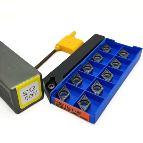 Drehwerkzeugsatz, 1 Stück SDJCR1212H11 SDJCR1616H11 SDJCR2020 SDJCR2525 Wendeschneidplattenhalter aus Hartmetall + 10 Stück DCMT11T304-Einsätze(SDJCR 1212H11-PC9030) von TAOMENJS