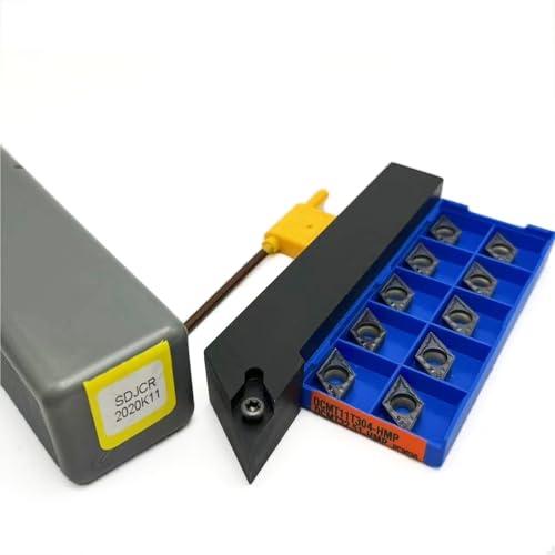 Drehwerkzeugsatz, 1 Stück SDJCR1212H11 SDJCR1616H11 SDJCR2020 SDJCR2525 Wendeschneidplattenhalter aus Hartmetall + 10 Stück DCMT11T304-Einsätze(SDJCR 2020K11-PC9030) von TAOMENJS
