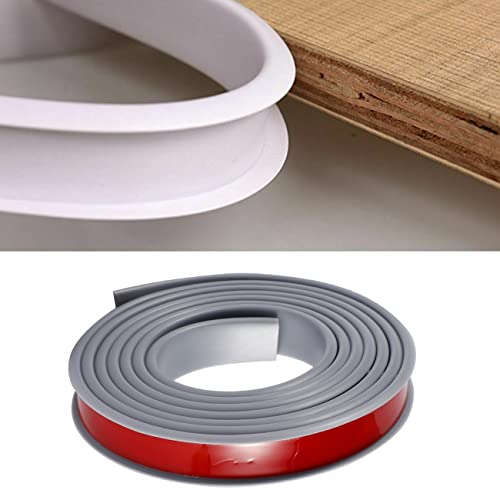 Kantenumleimer Selbstklebend, Furniture Veneer Edge Tape Edging, Umleimer, Zierleiste Selbstklebend, U-Förmig TPE Kantenumleimer für Schrankreparatur, Möbelrestaurierung und Renovierung (3m×22mm,Grau) von TAOQILE