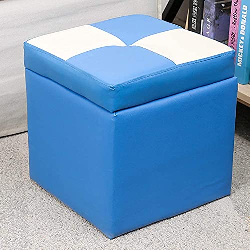 TAORMEY Cube Kunstleder Ottomane Aufbewahrung Fußhocker Sitzbank,mit Scharnier Top Organizer Box Truhe Einzelsitz-c 30x30x32cm(12x12x13) von TAORMEY