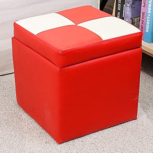 TAORMEY Cube Kunstleder Ottomane Aufbewahrung Fußhocker Sitzbank,mit Scharnier Top Organizer Box Truhe Einzelsitz-g 30x30x32cm(12x12x13) von TAORMEY