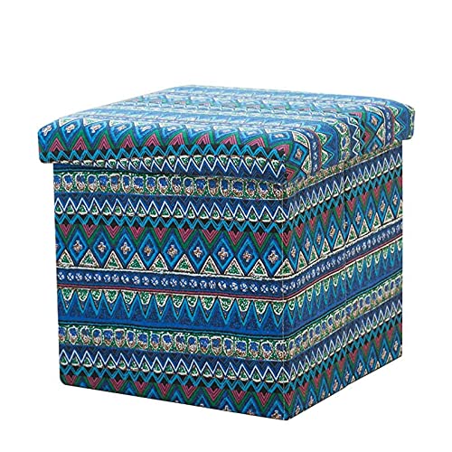 TAORMEY Cube Ottoman, Leinen, zusammenklappbare Aufbewahrungsbox, Fußhocker, Schuhbank, Spielzeugkiste, geeignet für Terrasse, Wohnzimmer, Flur, 30 x 30 x 30 cm (12 x 12 x 12 Zoll), P von TAORMEY