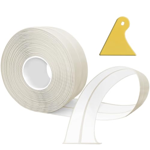 Weichsockelleiste Selbstklebend, 12M PVC küchenabschlussleiste 20x20mm, Sockelleiste Selbstklebende für Küche und Badezimmer 2x2 Beige von TAOYIO