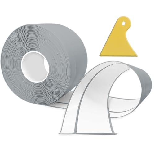 Weichsockelleiste Selbstklebend, 18M PVC küchenabschlussleiste 50x20mm, Sockelleiste Selbstklebende für Küche und Badezimmer 5x2 grau Weichsockelleiste Selbstklebend, 18M PVC küchenabschlussleiste 50x20mm, Sockelleiste Selbstklebende für Küche und Badezimmer 5x2 grau von TAOYIO