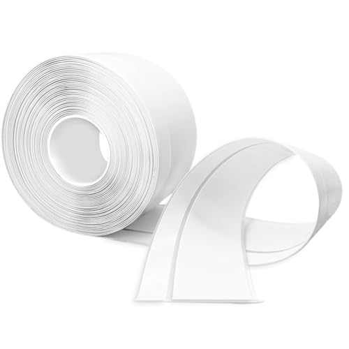 Weichsockelleiste Selbstklebend, 6M PVC küchenabschlussleiste 50x20mm, Sockelleiste Selbstklebende für Küche und Badezimmer 5x2 Weiß von TAOYIO