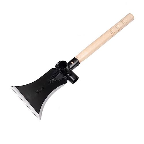 Multifunktionale Hacke aus Manganstahl, 2 in 1 Sichelschaufel Gartenschaufel aus Manganstahl Landwirtschaftlicher Aushub Schneiden von Ästen Mehrzweck-Grabehacke (Wooden Handle) von TAOZHIYAO
