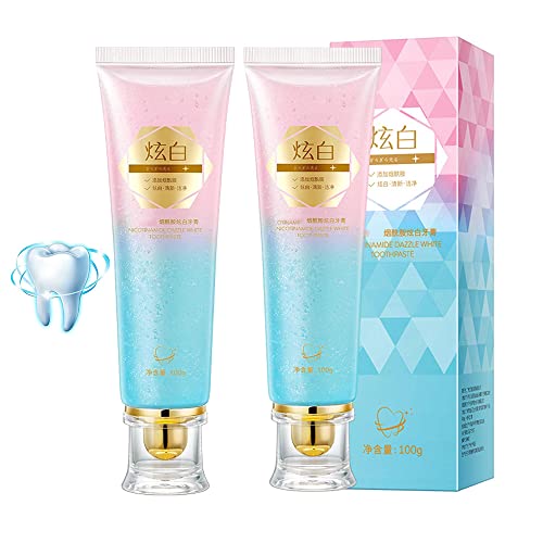 TAOZHIYAO 100g Dazzling White Zahnpasta Frischer Atem, Nicotinamide Dazzle White Toothpaste zu entfernen Rauch Flecken Mundhygiene Reinigung effektiv entfernen gelbe Zähne (2Stück) von TAOZHIYAO