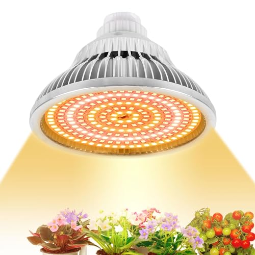 TAOZHUGONG GU10 Farbwechsel Led Lampe, 18w Led Pflanzenlampe, Gu10 Weiß Pflanzenlicht Für Zimmerpflanzen Led Grow Light Wachstumslampe (E27-200 LED - Warm light + red light) von TAOZHUGONG