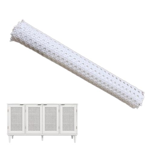 TAOZHUGONG Wiener Geflecht, Schimmelfest Breite Rattan Gurtband, PE Wasserdicht Stuhlgeflecht Rattanstuhl Reparatur Wabengeflecht Stuhl Wiener Geflecht für DIY-Projekte (100 * 35cm - Weiss) von TAOZHUGONG