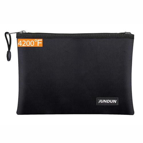TAOZKAM Feuerfeste Dokumententasche(36x26cm 4200℉), Feuerfeste Geldtasche, Tresor Feuerfest Wasserdicht Geldscheine Aufbewahrung Aktentasche Für Dokumente/Geld/Passport/Bankdatei Und Bargeld von TAOZKAM