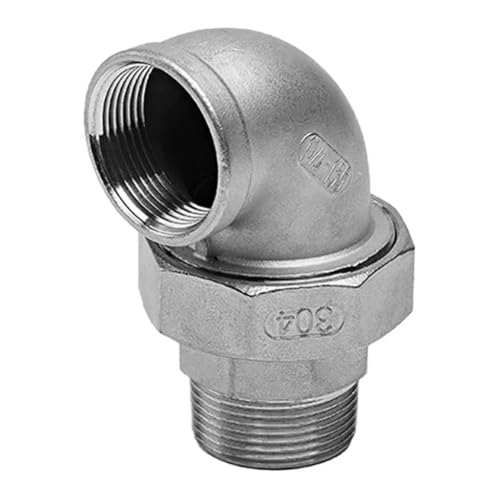 1 Stück 304ss 90-Grad-Winkelstück – Rohrverschraubung mit Innen- und Außengewinde (1/2" bis 2") for Warmwasserbereitung und industrielle Nutzung(DN25) von TAPAUVCK
