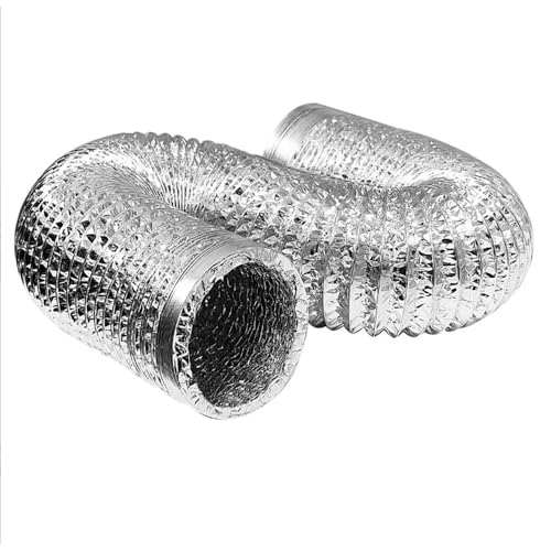 1 Stück einziehbares doppellagiges Belüftungsrohr aus Aluminiumfolie – 60–180 mm Durchmesser, Abluftschlauch for Küche und Bad(3mx80mm) von TAPAUVCK