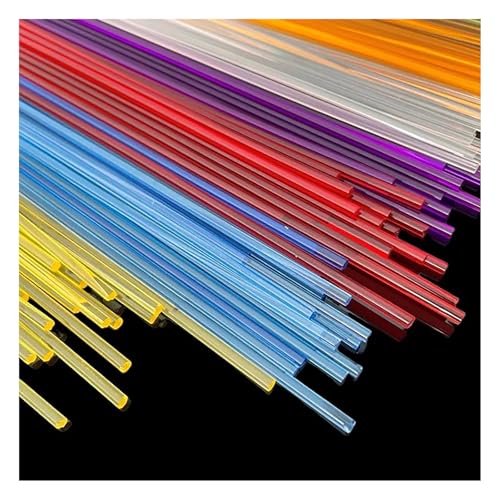 10 Stück mehrfarbige Acrylstäbe – 3–10 mm Durchmesser, 500 mm Länge – langlebige Kunststoffstäbe for Heimwerkerprojekte(Yellow,6mm) von TAPAUVCK