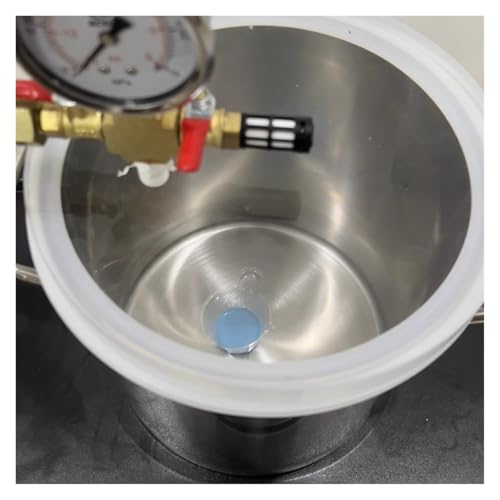 Edelstahl-Vakuumkammer-Kit zur Harzentgasung – 6 l bis 100 l Fassungsvermögen mit durchsichtigem Acryldeckel und präzisem Vakuummeter(12L(25x25cm)) von TAPAUVCK