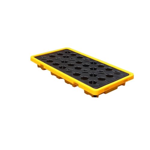 Industrielle Auffangpalette for Fässer mit Ablauf - Modulare Auffangwanne zur Vermeidung von Öltanklecks in Garage und Keller(80 L/130x68x15 Cm) von TAPAUVCK