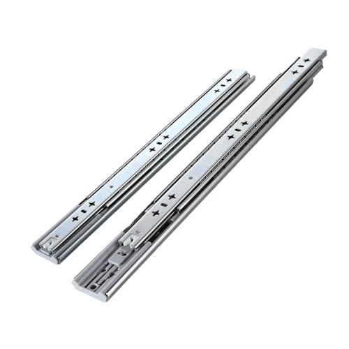 Robuste Schubladenführungen mit Soft-Close-Funktion und Vollauszug – 12-30 Zoll Kugellager-Pufferschiene, Zinkweiß, 1 Paar(450mm) von TAPAUVCK