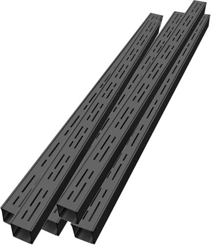 SS Garten-Entwässerungsroste – schwarzes Metall-Kanal-Entwässerungssystem for den Außenbereich(100cmx10cmx3cm 4Pack) von TAPAUVCK