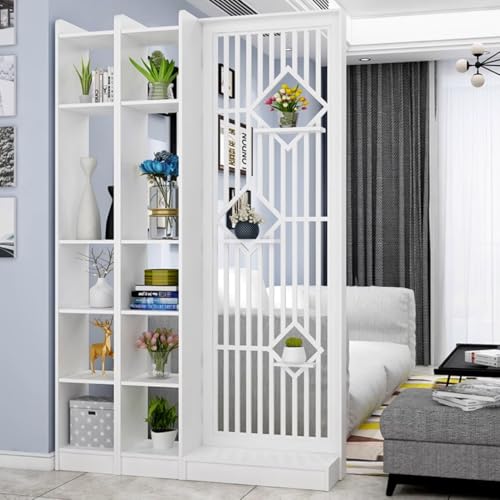 TAPAUVCK 1 Set stilvoller freistehender Raumteiler mit Regalen – multifunktionaler Sichtschutz und Bücherregal for Zuhause und Büro(120x30x200cm) von TAPAUVCK