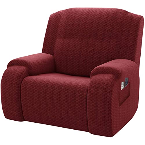 TAPAUVCK 1-teiliger All-Inclusive-Überzug for übergroße Stretch-Liegestühle – Rutschfester, weicher Möbelschutz for manuelle und elektrische Liegestühle(Crimson) von TAPAUVCK