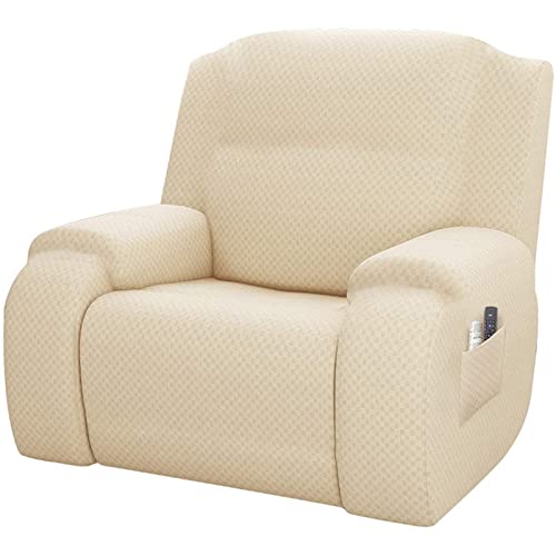 TAPAUVCK 1-teiliger All-Inclusive-Überzug for übergroße Stretch-Liegestühle – Rutschfester, weicher Möbelschutz for manuelle und elektrische Liegestühle(Off-White) von TAPAUVCK