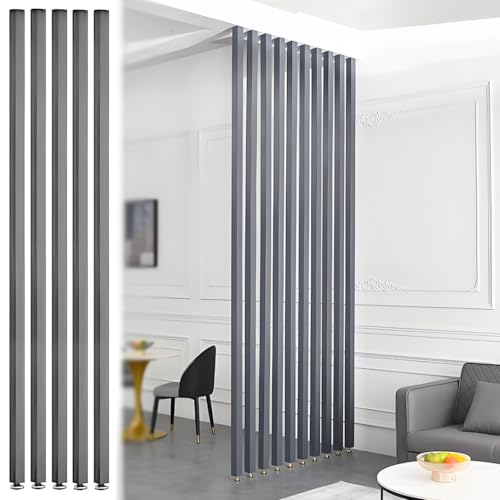 TAPAUVCK Höhenverstellbarer Raumteiler aus Holz – stilvolle Sichtschutzwand for den Heim- und Bürogebrauch(5PCS 220cm) von TAPAUVCK