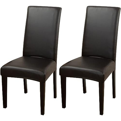 TAPAUVCK Set mit 2/4/6 Wasserdichten Stuhlhussen aus PU-PU for Esszimmerstühle – langlebiger Schutz for Küche und Restaurant(Black,2pack) von TAPAUVCK