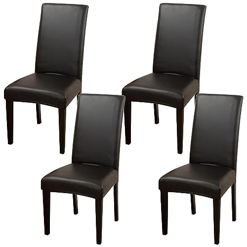 TAPAUVCK Set mit 2/4/6 Wasserdichten Stuhlhussen aus PU-PU for Esszimmerstühle – langlebiger Schutz for Küche und Restaurant(Black,4pack) von TAPAUVCK