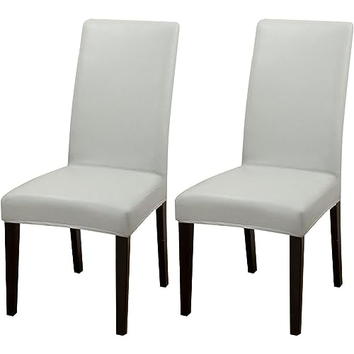 TAPAUVCK Set mit 2/4/6 Wasserdichten Stuhlhussen aus PU-PU for Esszimmerstühle – langlebiger Schutz for Küche und Restaurant(Light Gray,2pack) von TAPAUVCK