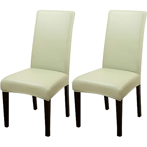 TAPAUVCK Set mit 2/4/6 Wasserdichten Stuhlhussen aus PU-PU for Esszimmerstühle – langlebiger Schutz for Küche und Restaurant(Light Green,2pack) von TAPAUVCK
