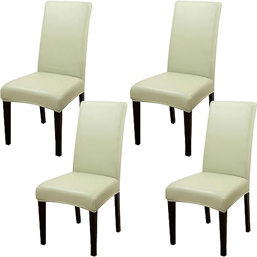 TAPAUVCK Set mit 2/4/6 Wasserdichten Stuhlhussen aus PU-PU for Esszimmerstühle – langlebiger Schutz for Küche und Restaurant(Light Green,4pack) von TAPAUVCK