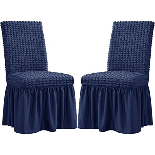 TAPAUVCK Stretch-Stuhlhussen for das Esszimmer – Abnehmbares und waschbares Stuhlhussen-Set for Hochzeiten, Bankette und Partys(Tibetan Blue,2pack) von TAPAUVCK