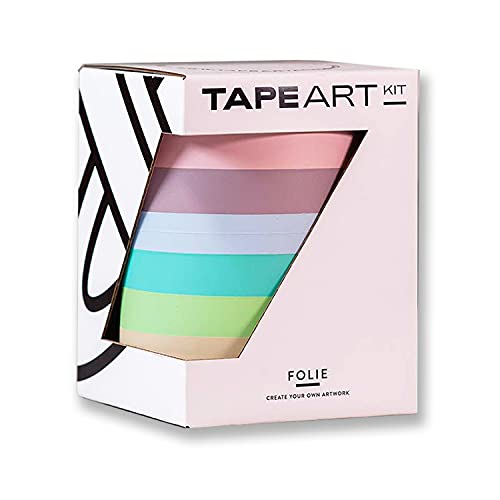 TAPE ART KIT Vinyl | Tape Art Klebeband bekannt aus dem TV | 12er Vinyl Klebeband Set Folie Pastell |20mm x 25m| bunter Gaffer Tape geeignet für Kunst,Wandbilder, Dekoration und Handwerk von TAPE ART KIT